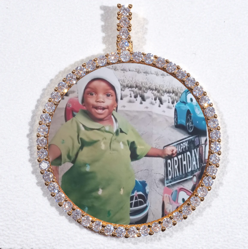 LARGE 3D CIRCLE CUSTOM PICTURE PENDANT