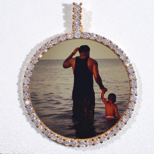 LARGE 3D CIRCLE CUSTOM PICTURE PENDANT