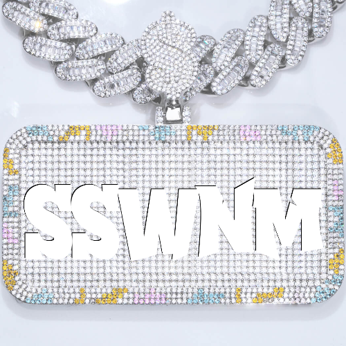 CUSTOM LETTER NECKLACE 3D COLORFUL SQUARE