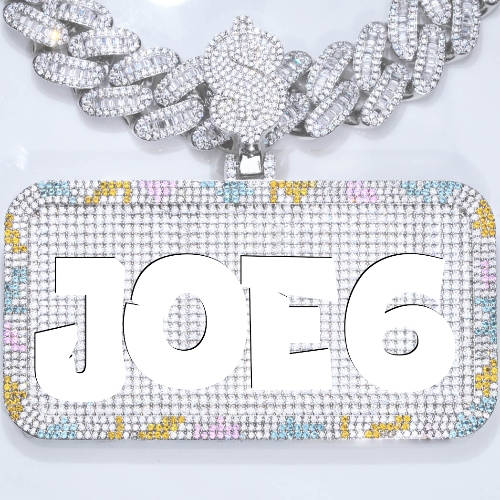 CUSTOM LETTER NECKLACE 3D COLORFUL SQUARE
