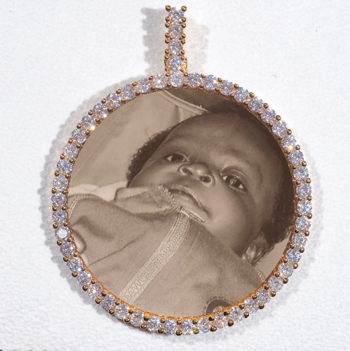 LARGE 3D CIRCLE CUSTOM PICTURE PENDANT