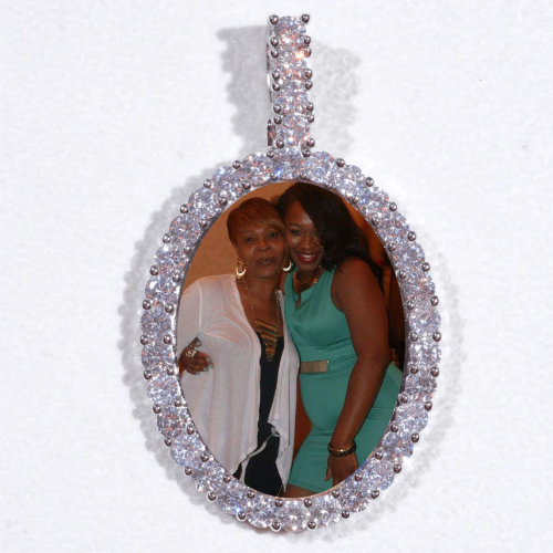 Large 3D Oval Custom Picture Pendant