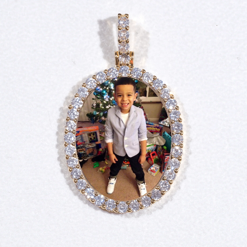 3D Oval Custom Picture Pendant