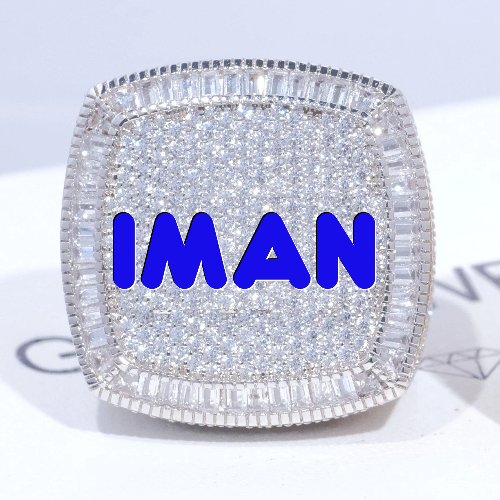 CUSTOM LETTER 3D ICED RING
