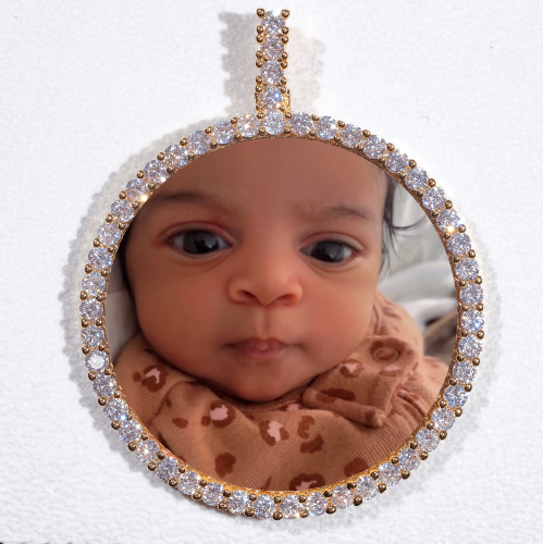 LARGE 3D CIRCLE CUSTOM PICTURE PENDANT