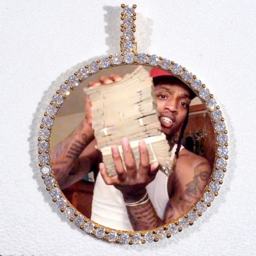 LARGE 3D CIRCLE CUSTOM PICTURE PENDANT