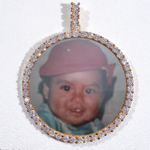LARGE 3D CIRCLE CUSTOM PICTURE PENDANT