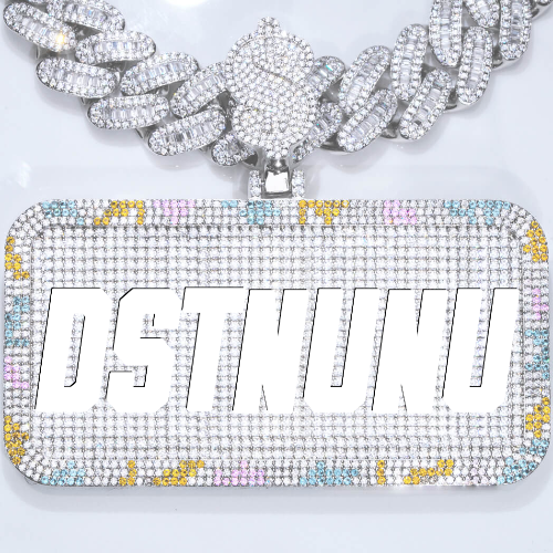 CUSTOM LETTER NECKLACE 3D COLORFUL SQUARE