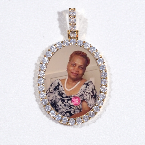 3D Oval Custom Picture Pendant