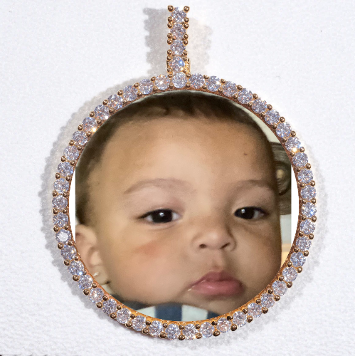 LARGE 3D CIRCLE CUSTOM PICTURE PENDANT