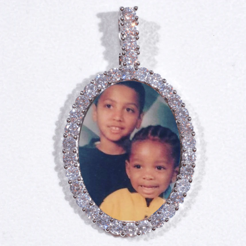 Large 3D Oval Custom Picture Pendant