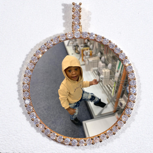 LARGE 3D CIRCLE CUSTOM PICTURE PENDANT