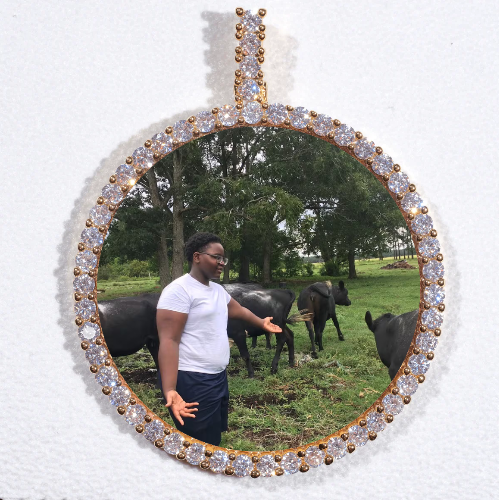 LARGE 3D CIRCLE CUSTOM PICTURE PENDANT