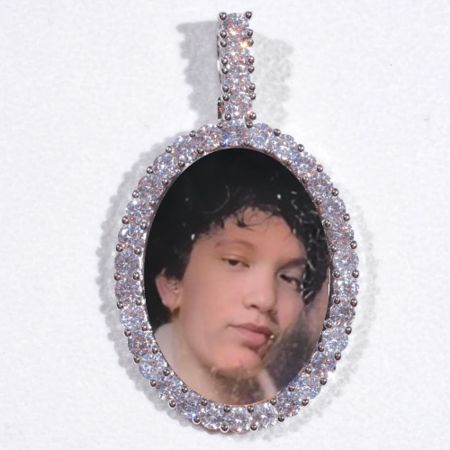 Large 3D Oval Custom Picture Pendant