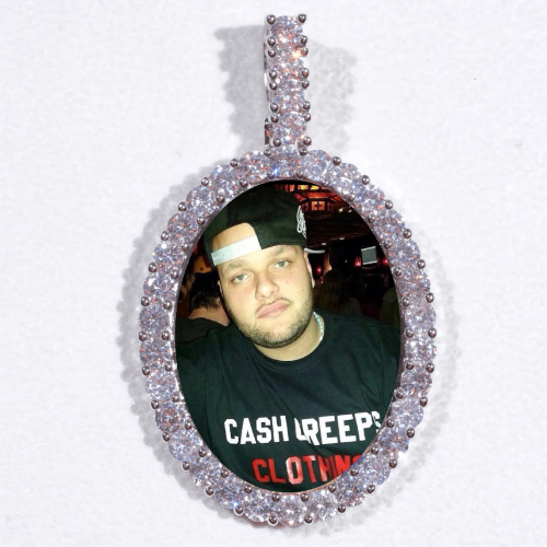 Large 3D Oval Custom Picture Pendant