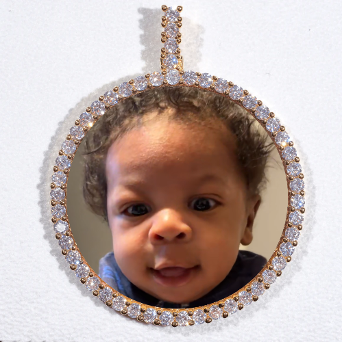 LARGE 3D CIRCLE CUSTOM PICTURE PENDANT