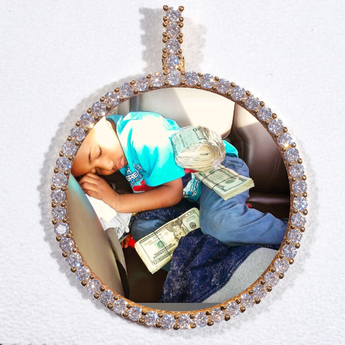 LARGE 3D CIRCLE CUSTOM PICTURE PENDANT