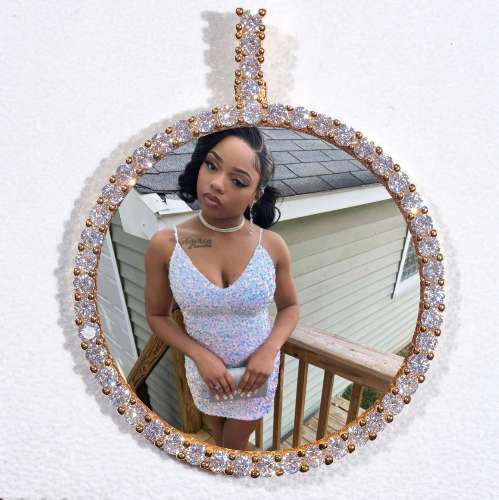LARGE 3D CIRCLE CUSTOM PICTURE PENDANT