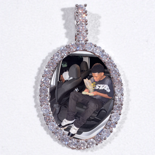 Large 3D Oval Custom Picture Pendant