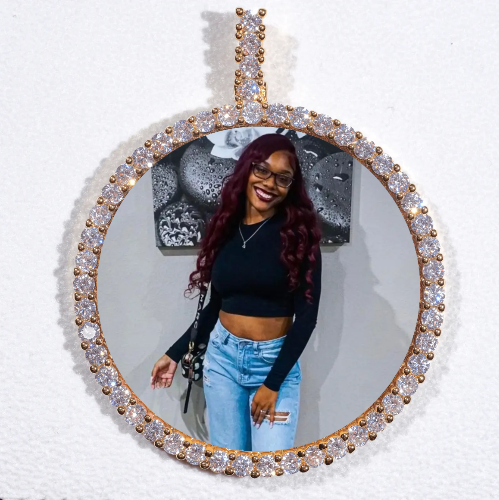 LARGE 3D CIRCLE CUSTOM PICTURE PENDANT