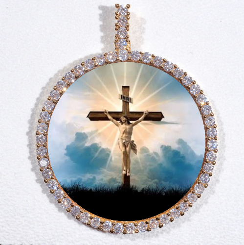 LARGE 3D CIRCLE CUSTOM PICTURE PENDANT