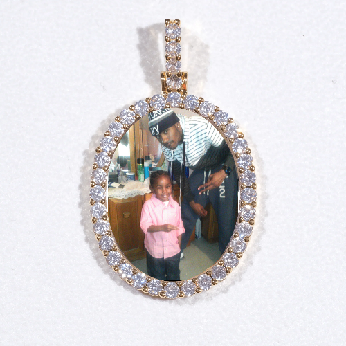 3D Oval Custom Picture Pendant