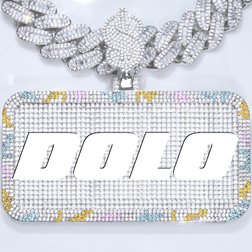 CUSTOM LETTER NECKLACE 3D COLORFUL SQUARE