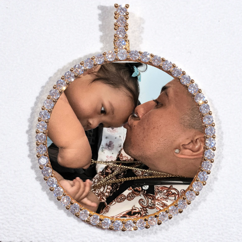 LARGE 3D CIRCLE CUSTOM PICTURE PENDANT