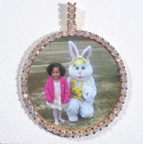 LARGE 3D CIRCLE CUSTOM PICTURE PENDANT