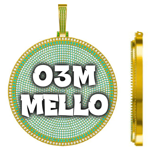 CUSTOM LETTER NECKLACE 3D BIG DISC