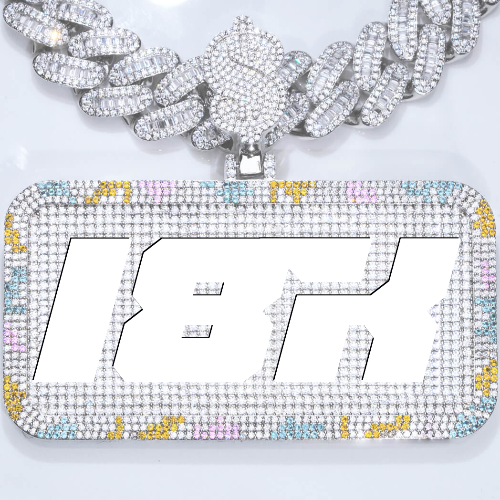 CUSTOM LETTER NECKLACE 3D COLORFUL SQUARE