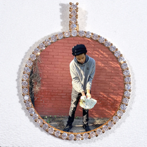 LARGE 3D CIRCLE CUSTOM PICTURE PENDANT