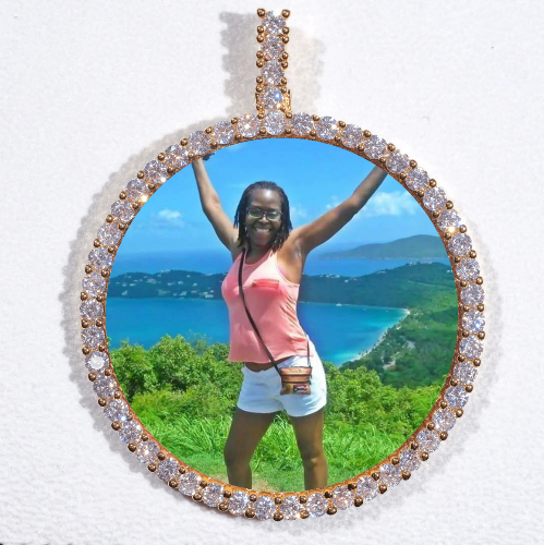 LARGE 3D CIRCLE CUSTOM PICTURE PENDANT