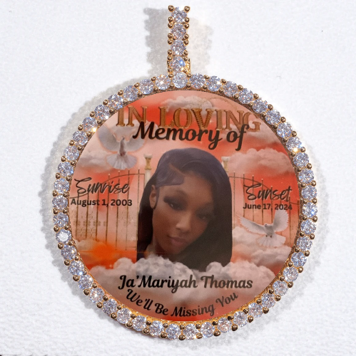 LARGE 3D CIRCLE CUSTOM PICTURE PENDANT