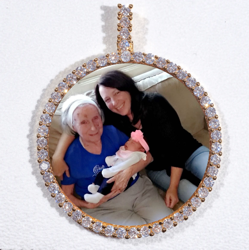 LARGE 3D CIRCLE CUSTOM PICTURE PENDANT