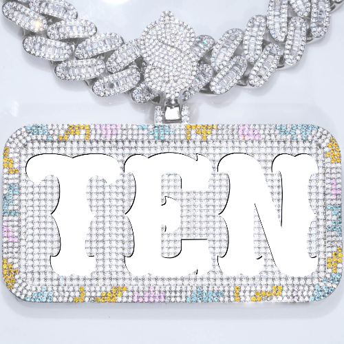 CUSTOM LETTER NECKLACE 3D COLORFUL SQUARE