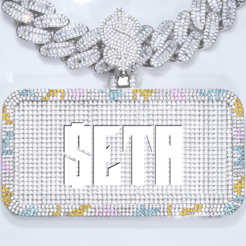 CUSTOM LETTER NECKLACE 3D COLORFUL SQUARE