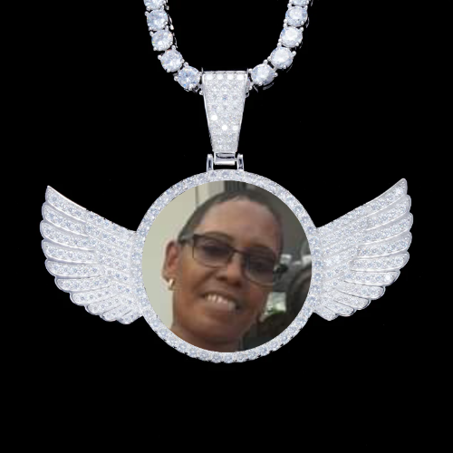 925S & VVS Moissanite 3D Wing Custom Picture Pendant