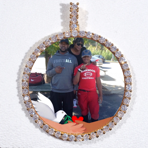 LARGE 3D CIRCLE CUSTOM PICTURE PENDANT
