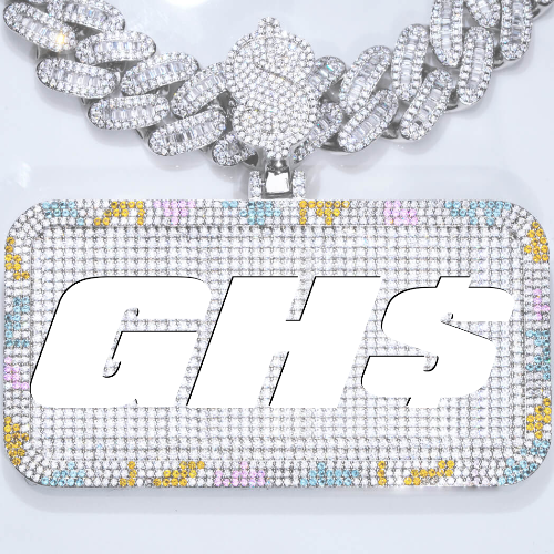 CUSTOM LETTER NECKLACE 3D COLORFUL SQUARE