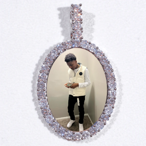 Large 3D Oval Custom Picture Pendant