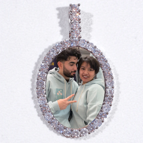 Large 3D Oval Custom Picture Pendant