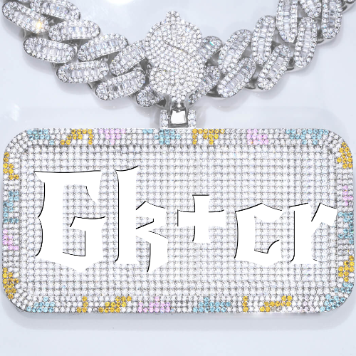 CUSTOM LETTER NECKLACE 3D COLORFUL SQUARE