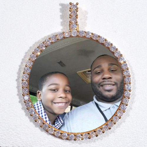 LARGE 3D CIRCLE CUSTOM PICTURE PENDANT
