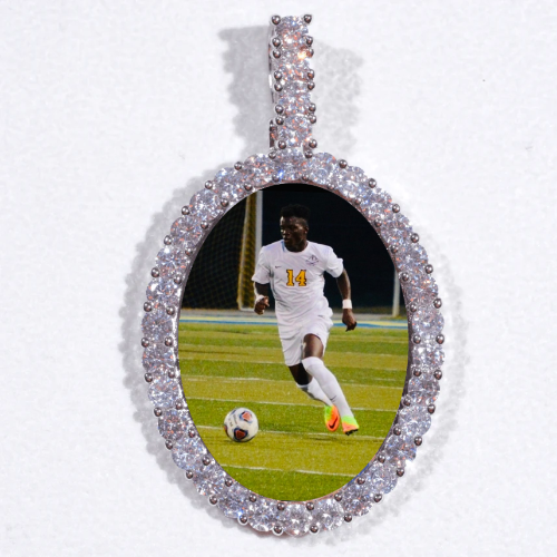 Large 3D Oval Custom Picture Pendant