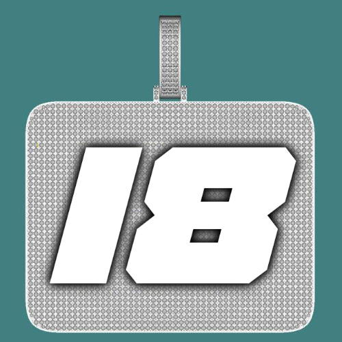 CUSTOM LETTER NECKLACE 3D BIG SQUARE