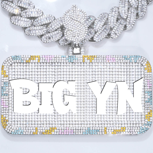 CUSTOM LETTER NECKLACE 3D COLORFUL SQUARE
