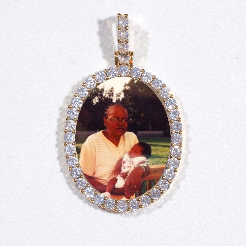 3D Oval Custom Picture Pendant