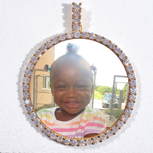 LARGE 3D CIRCLE CUSTOM PICTURE PENDANT