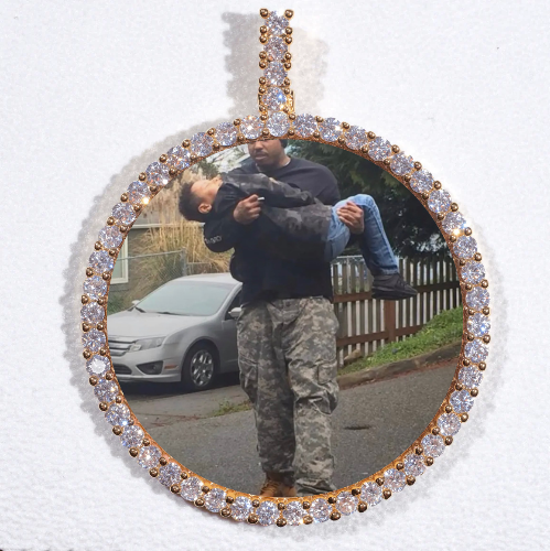 LARGE 3D CIRCLE CUSTOM PICTURE PENDANT